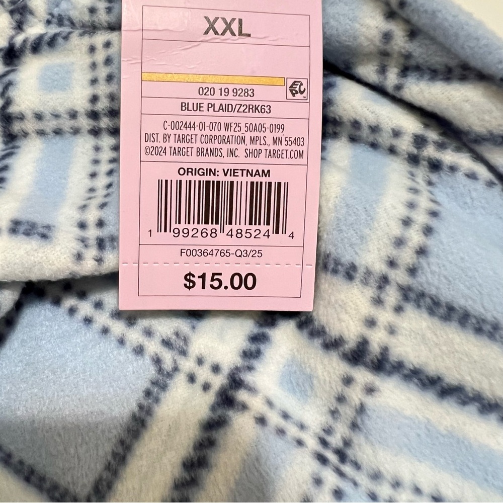 NWT wild fable Women's Microfleece Straight Legs Pajama Pants- Blue Plaid XXL - Picture 11 of 12